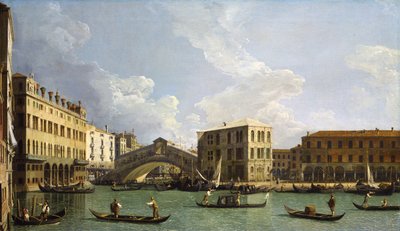 Blick auf die Rialtobrücke von Norden, um 1734-35 von Giovanni Antonio Canal